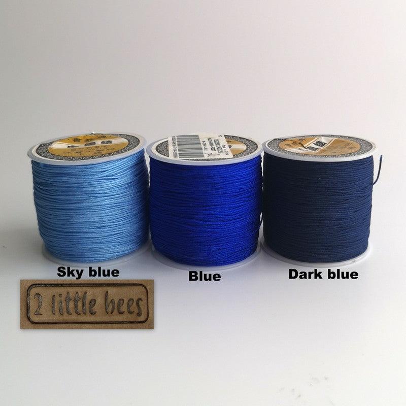 0.8mm Nylon Cord. Blue - 2 little bees