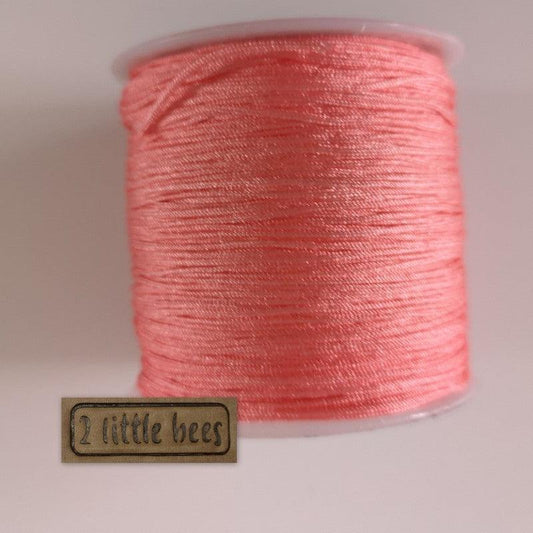 0.8mm Nylon Cord. Light salmon - 2 little bees