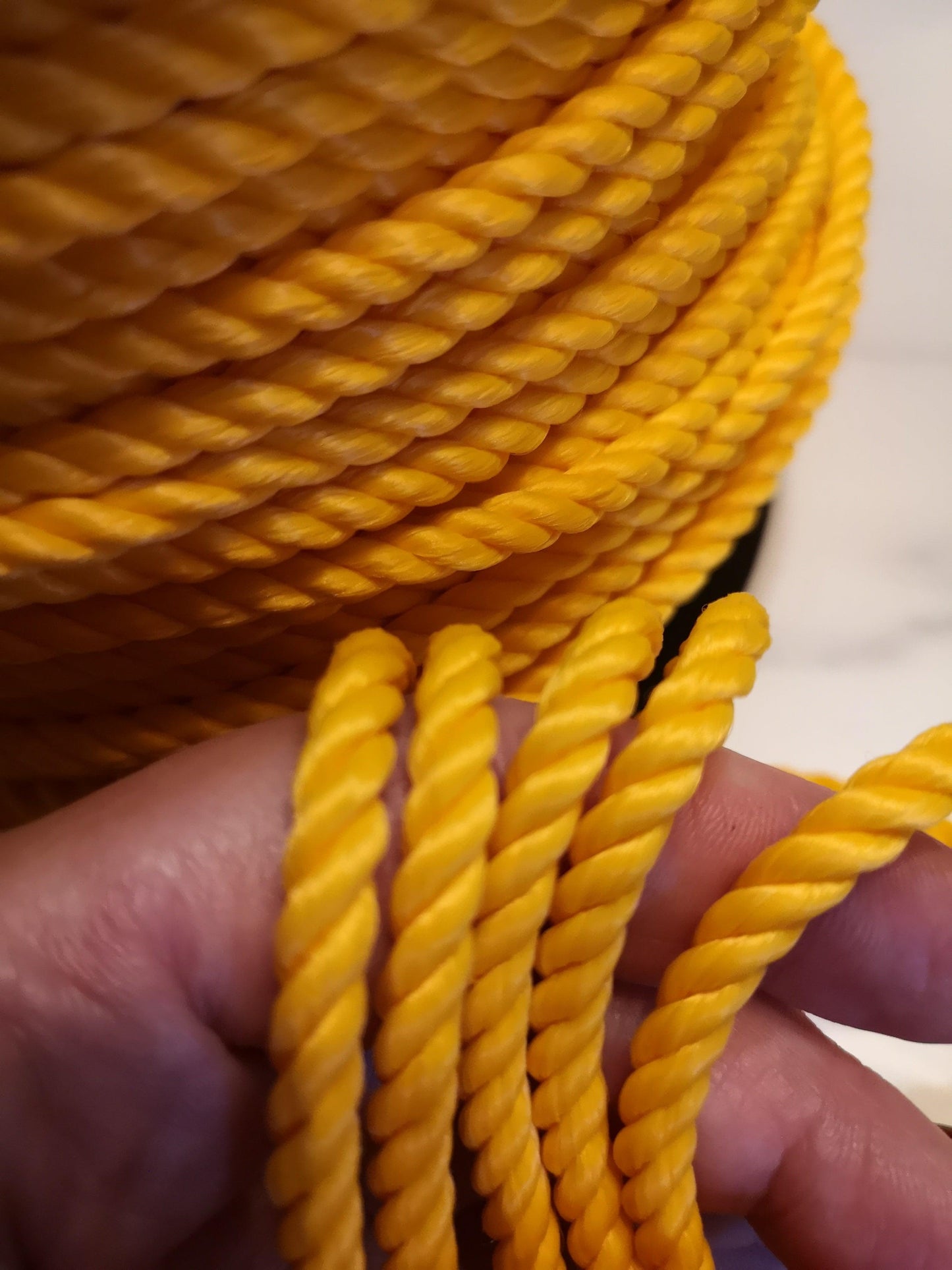 6mm Twisted Rope. Yellow