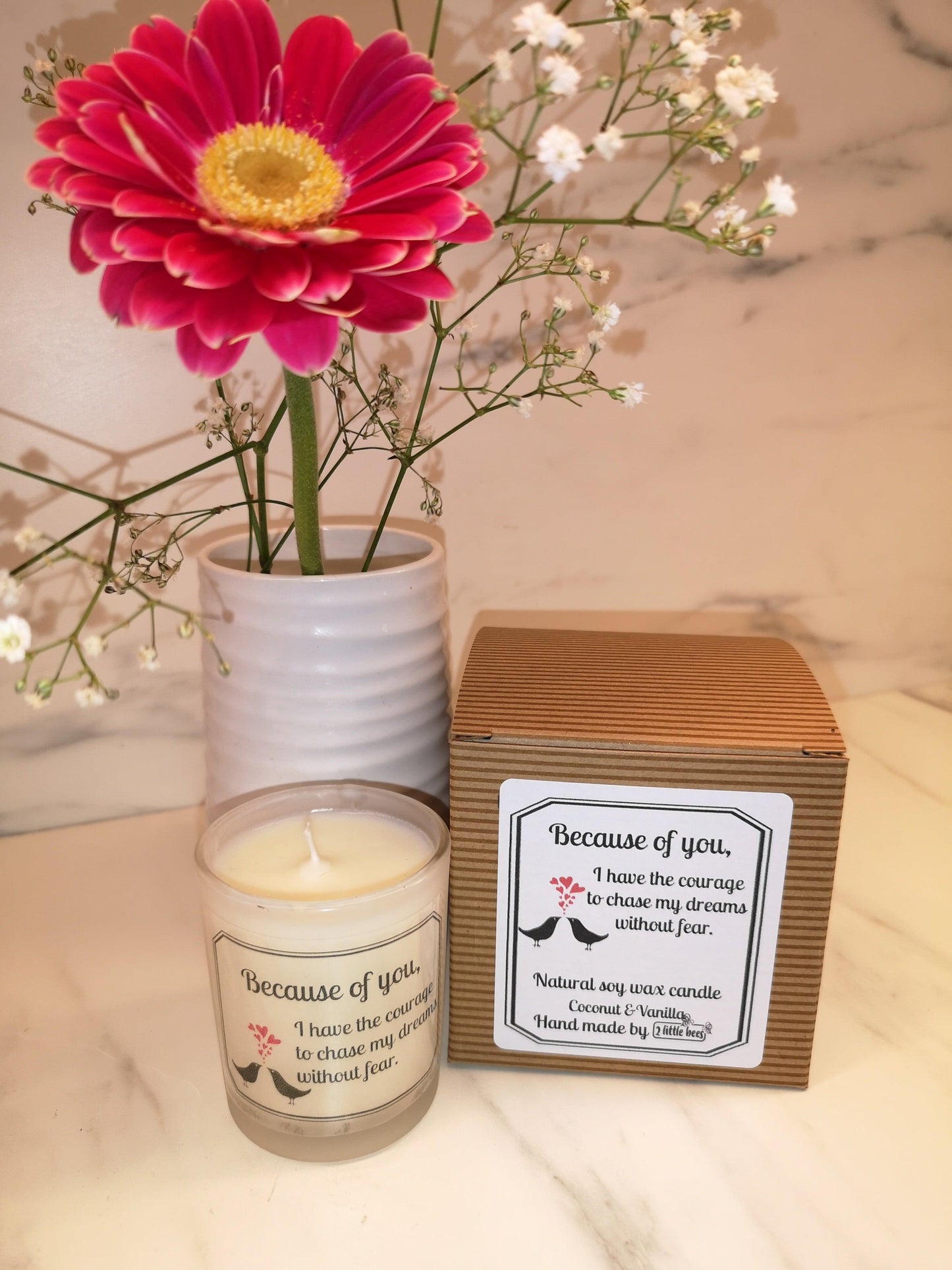 Soy wax candle. I have courage