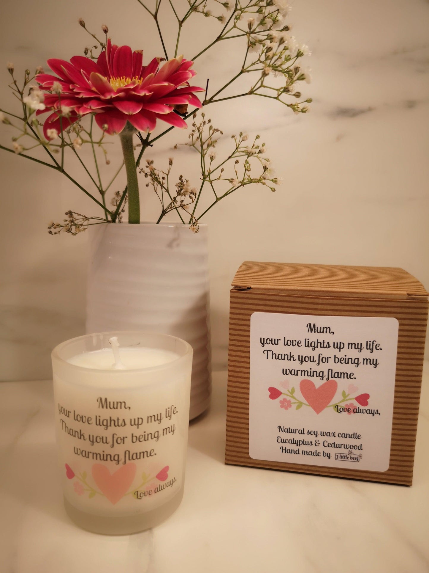 Soy wax candle. Mum, your love