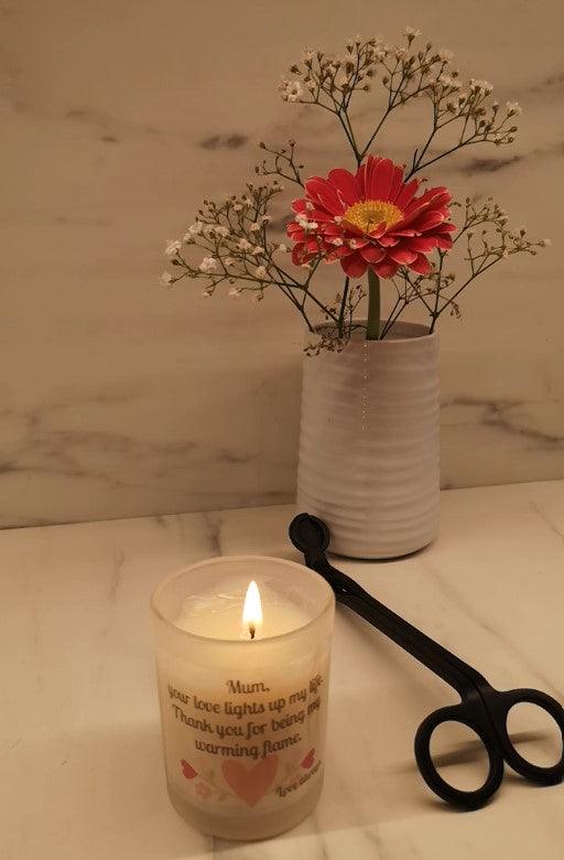 Soy wax candle. Mum, your love