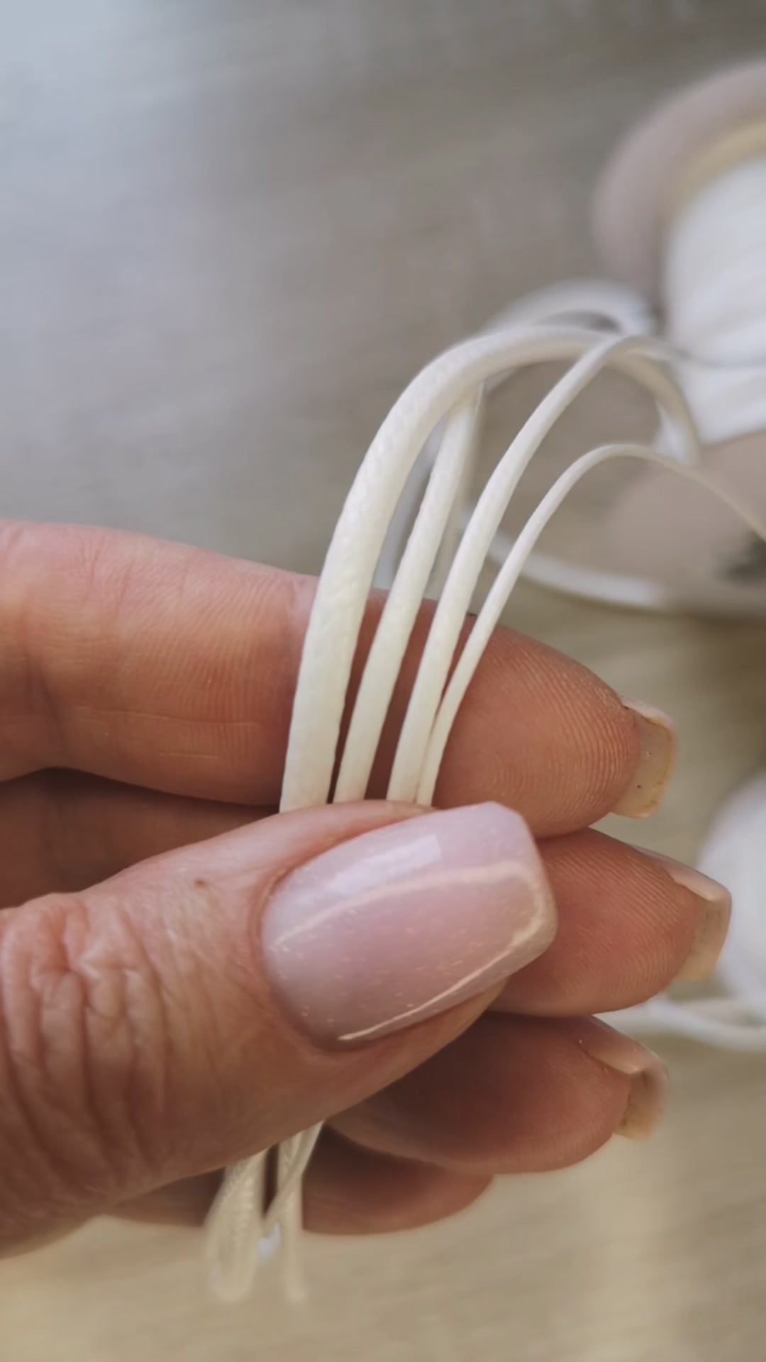 White waxed cord for jewelery