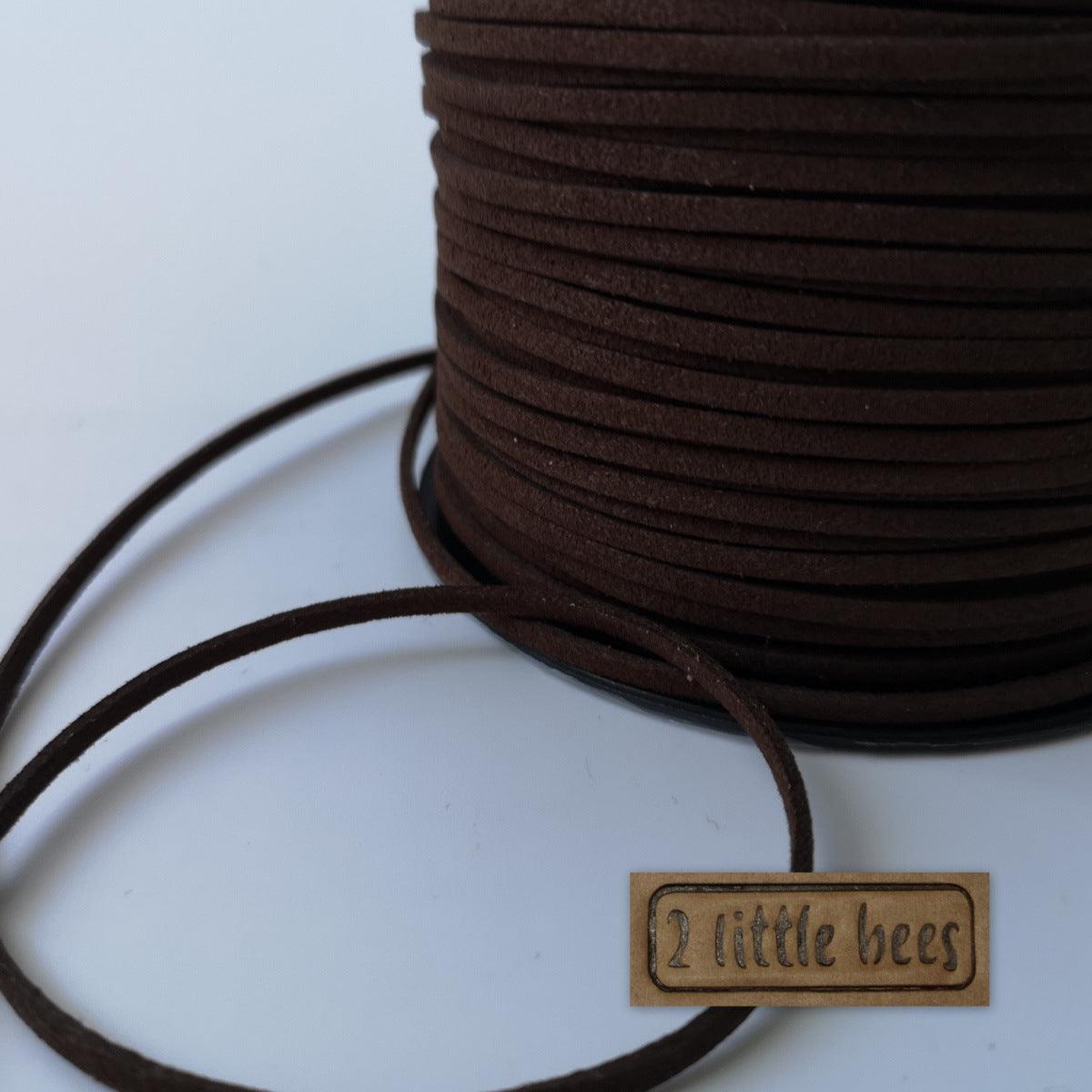3mm dark brown flat suede leather cord