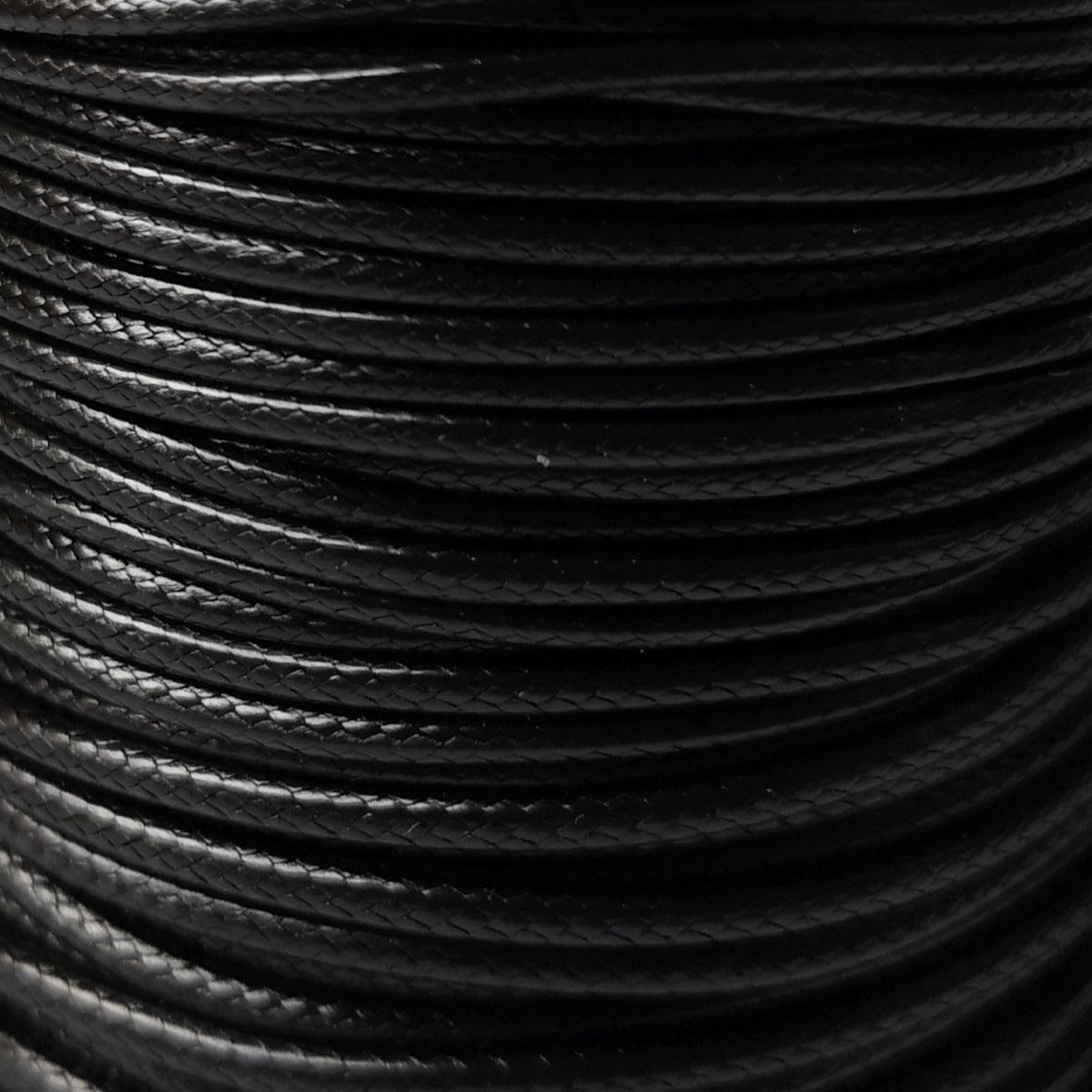 Waxed Polyester Cord. Black - 2 little bees