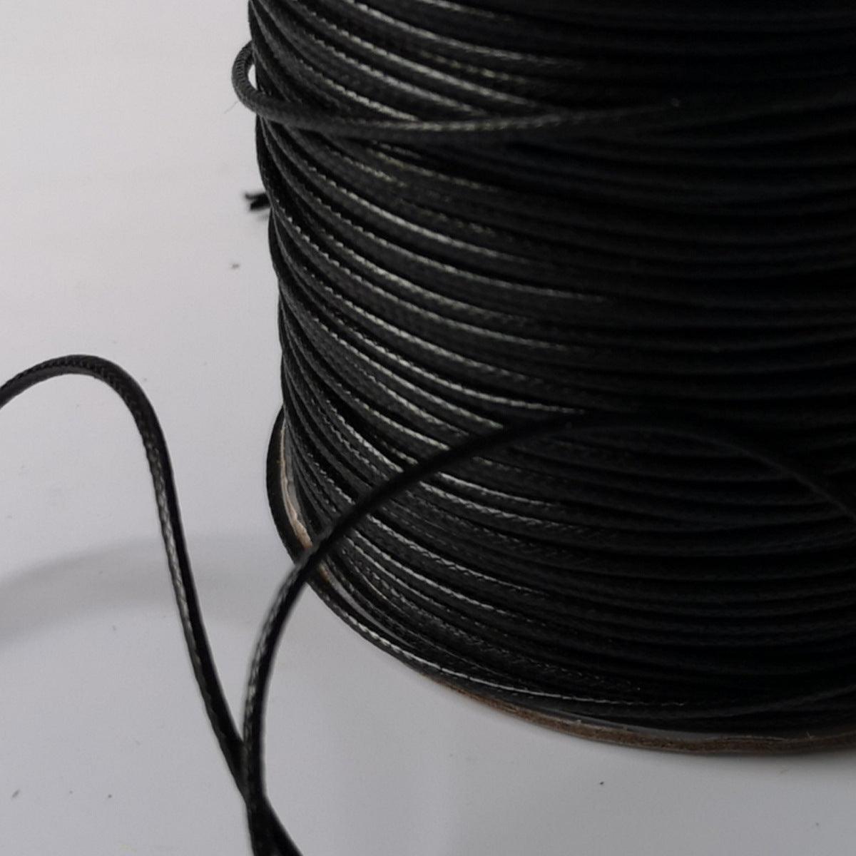 Waxed Polyester Cord. Black - 2 little bees