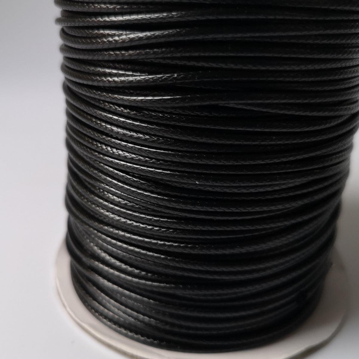 Waxed Polyester Cord. Black - 2 little bees