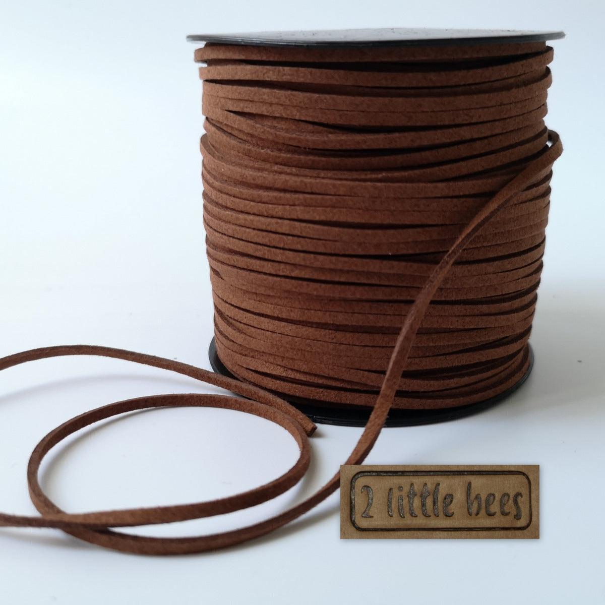 3mm brown flat suede leather cord