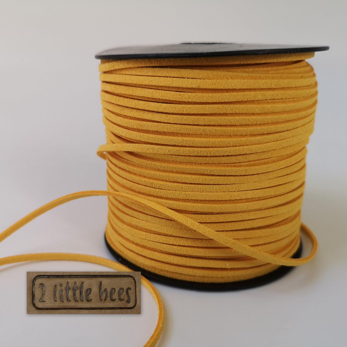 Yellow faux suede leather cord string