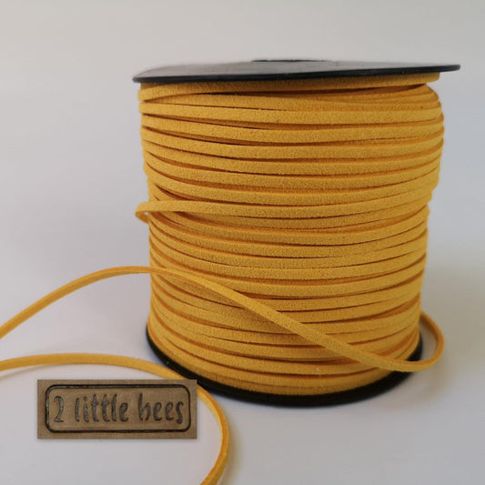 Yellow faux suede leather cord string