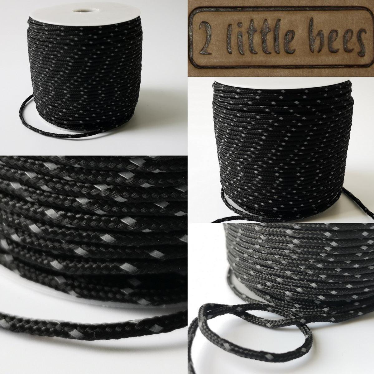 2mm black reflective paracord – 2 little bees