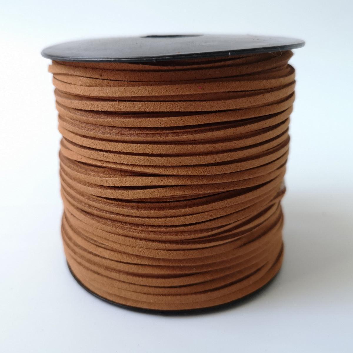 Flat Faux Suede Leather String. Light brown - 2 little bees