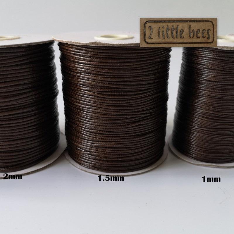 Waxed Polyester Cord. Brown - 2 little bees