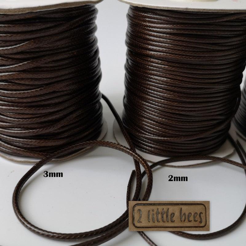 Waxed Polyester Cord. Brown - 2 little bees