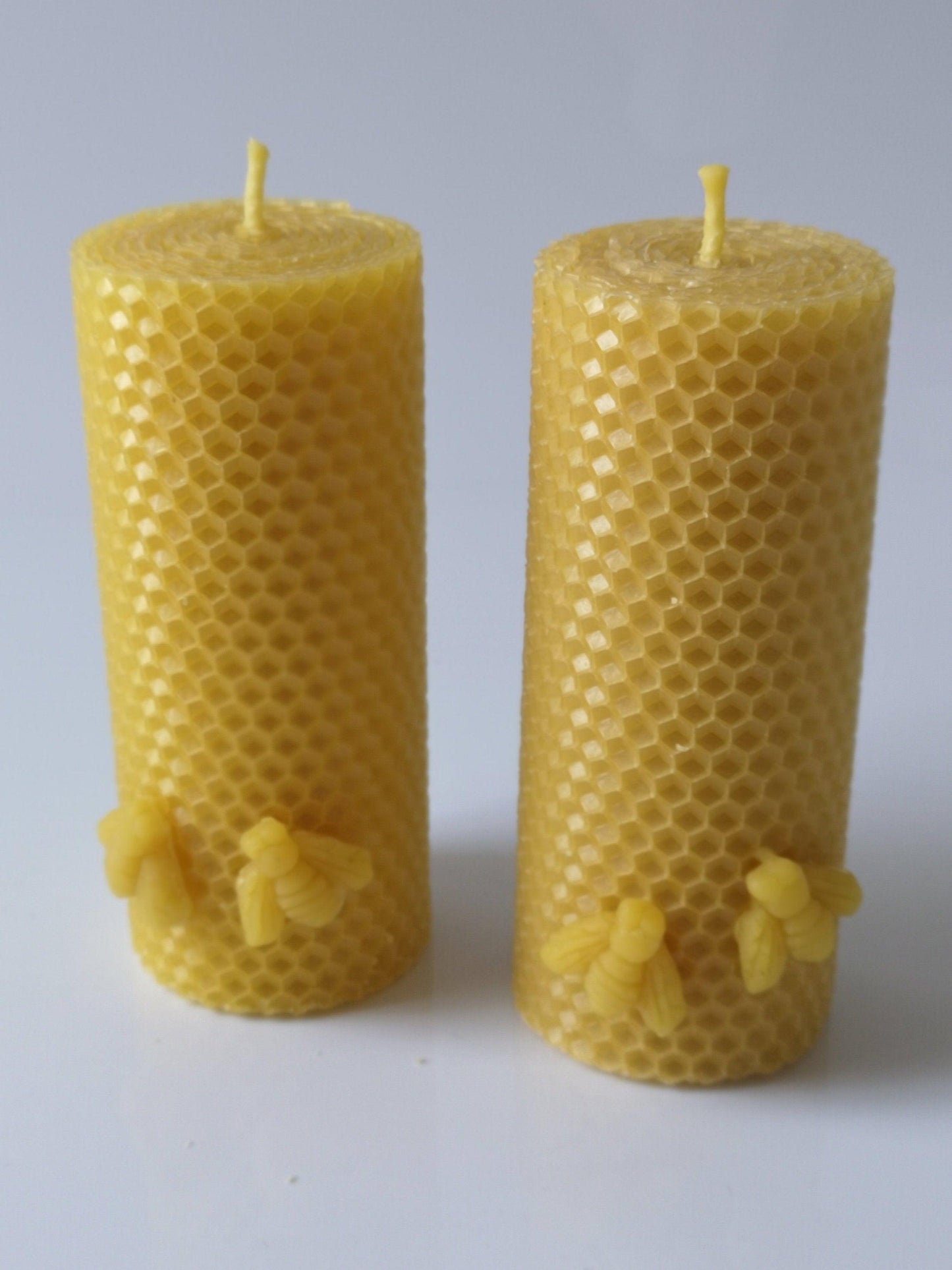 2x 13cm Large Beeswax Candles. - 2 little bees