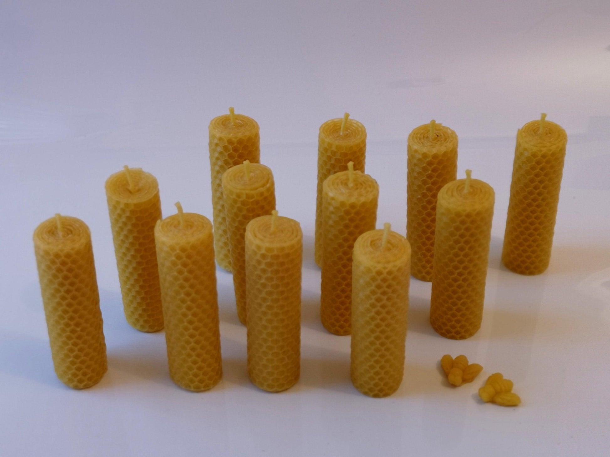 Rolled Beeswax Candles - 2 little bees