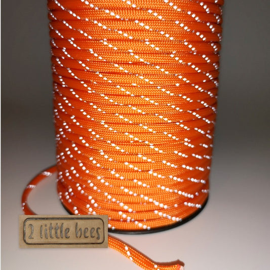 4mm orange reflective paracord. 7 Strand