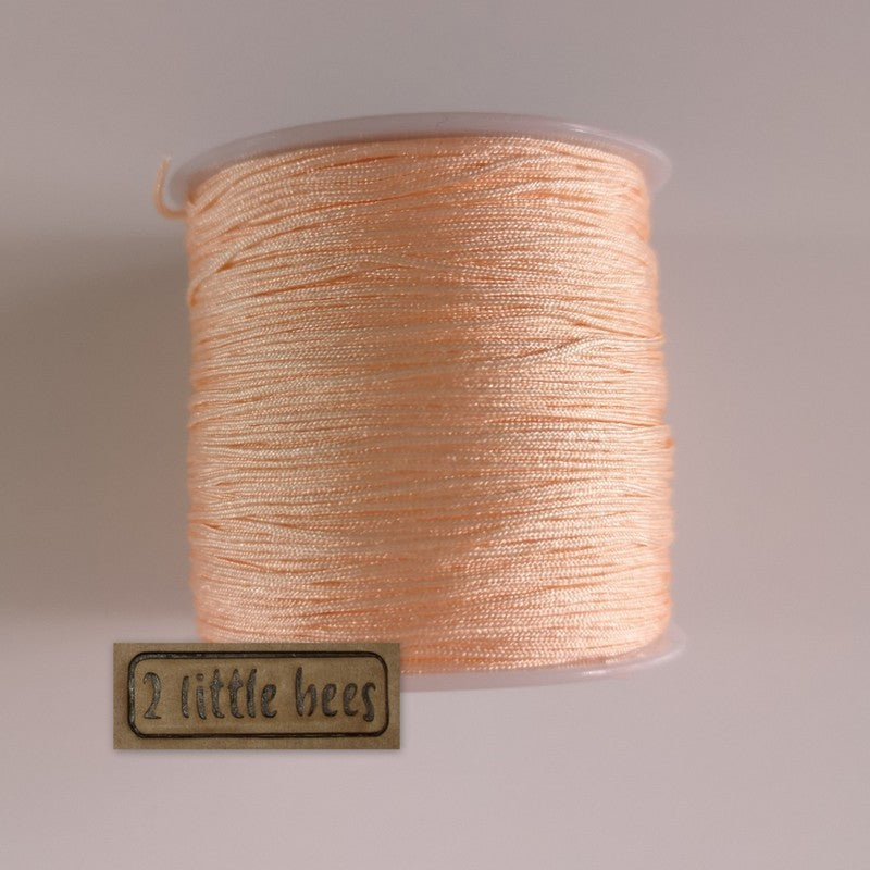 0.8mm Nylon Cord. Peach - 2 little bees