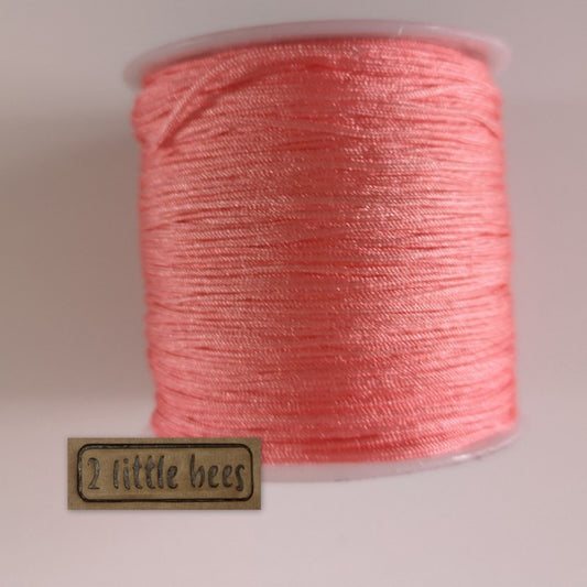 0.8mm Nylon Cord. Light salmon - 2 little bees