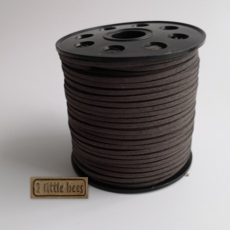 Dark grey suede leather  string for jewellery making