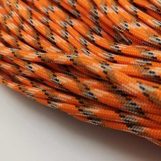 4mm orange/black paracord. 7 Strand