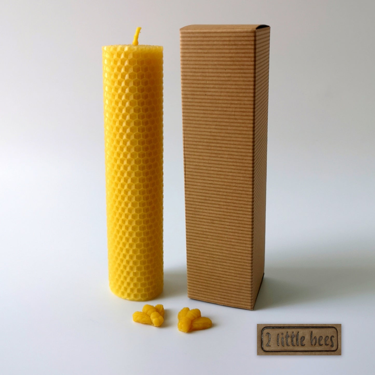 19cm hand-rolled beeswax candle.