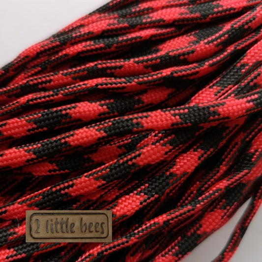 4mm red/black paracord. 7 Strand