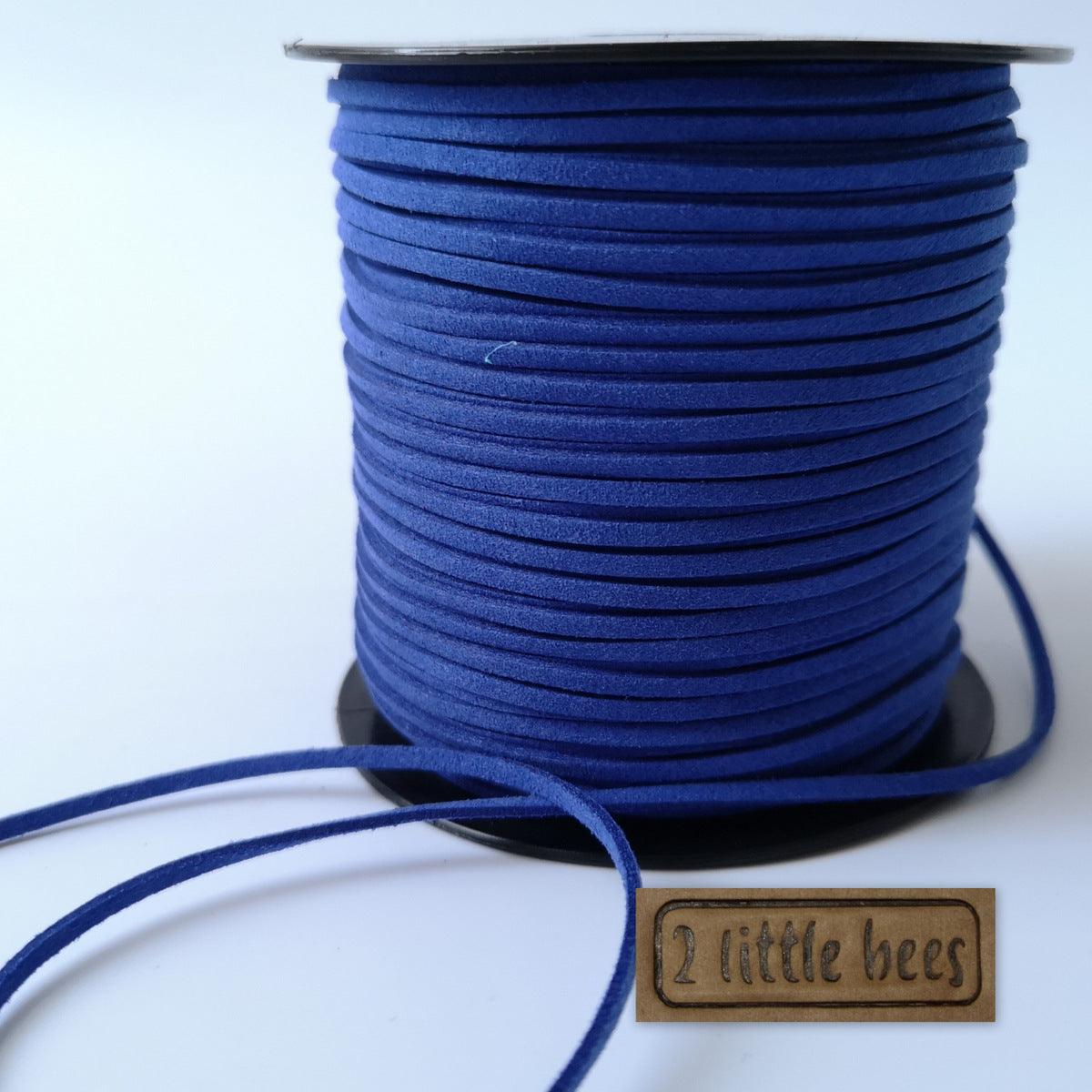 3mm blue flat suede leather cord