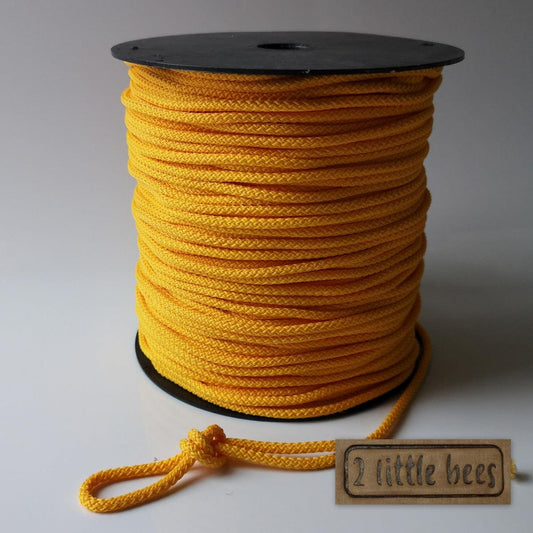 5 mm  strong  yellow knitted cord Drawstring, String & Tying Rope