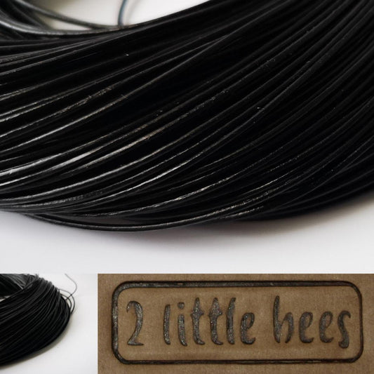 Black Real Leather Round Cord genuine