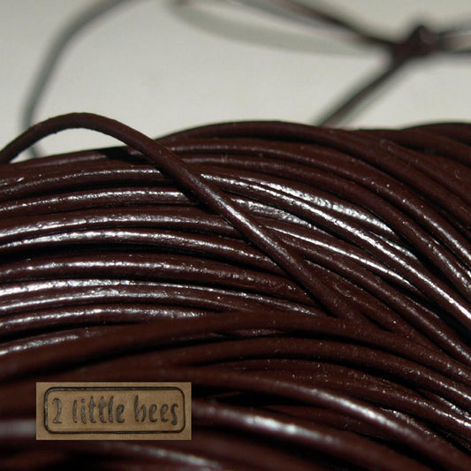 Brown Real Leather Round Cord Genuine