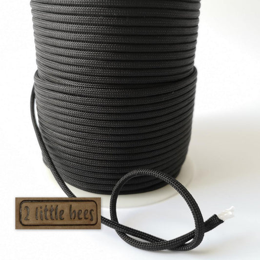4mm Extra strong black paracord - 2 little bees