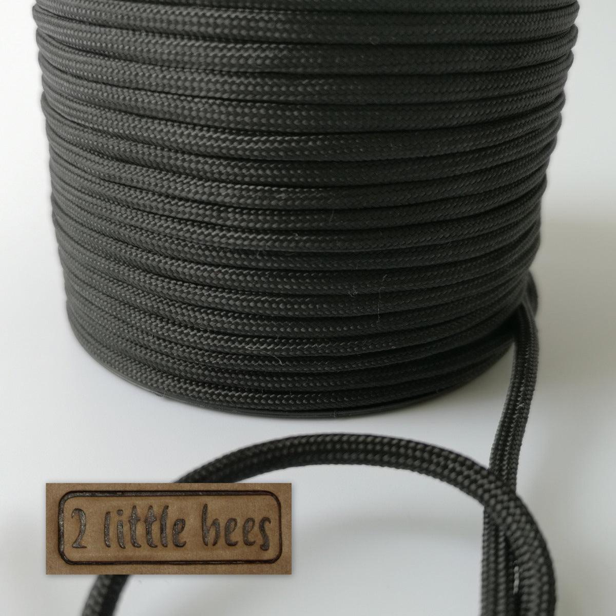 4mm Extra strong black paracord - 2 little bees