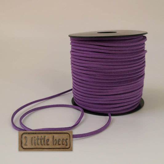 Flat suede leather cord purple