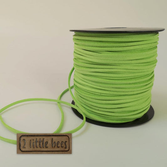 Flat Suede Leather String. Light green