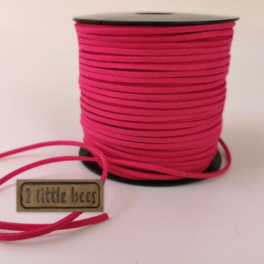 Flat Suede Leather String. Red Craft