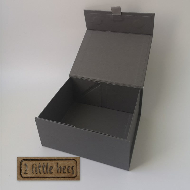 Grey magnetic gift boxes. Small & Medium. - 2 little bees