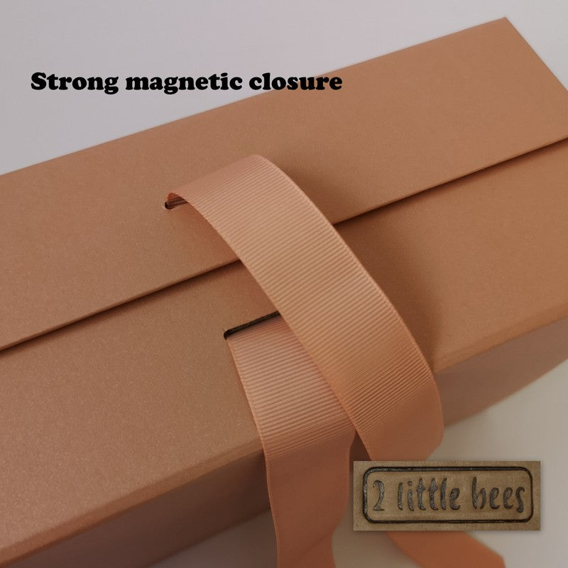 Rose gold gift box with ribbon. A5 size - 2 little bees