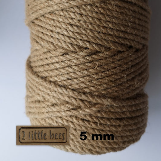 5mm natural jute twine - 2 little bees