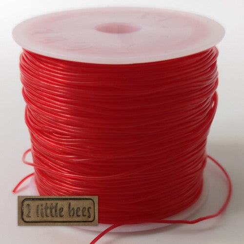 0.8mm Elastic Beading Thread. Red - 2 little bees