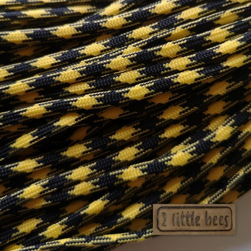 4mm black/yellow paracord. 7 Strand - 2 little bees