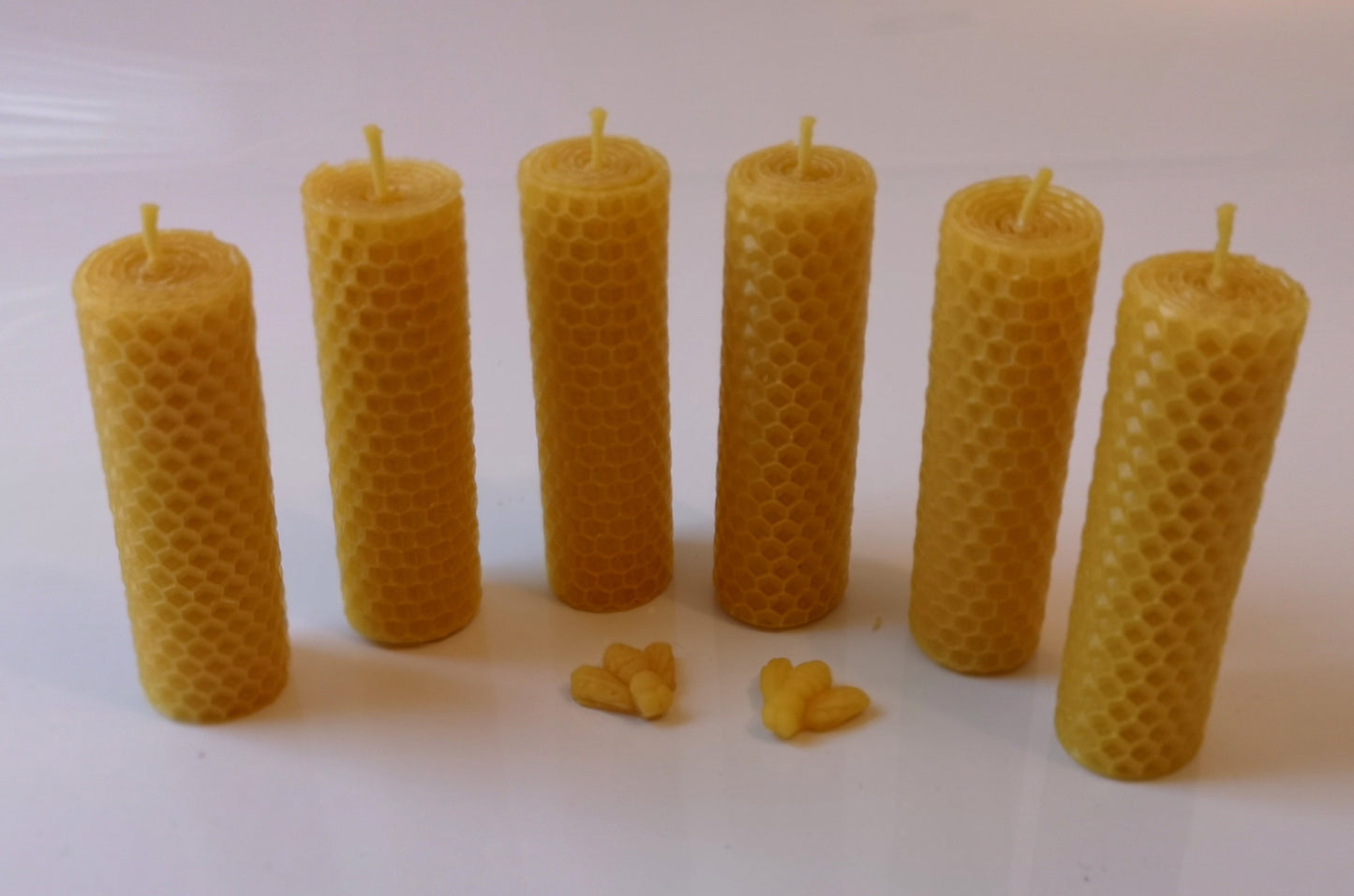 Rolled Beeswax Candles. Christmas - 2 little bees